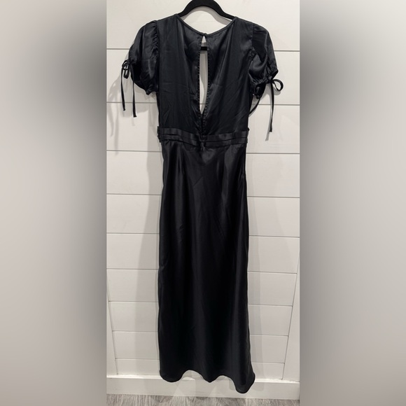Free people black Cooper lace trim satin maxi dress - Picture 12 of 12